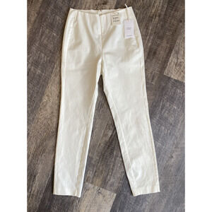 Nordstrom Everyday Pants Womens Sz 4 NEW Preppy Stretch Skinny Ankle White Ivory